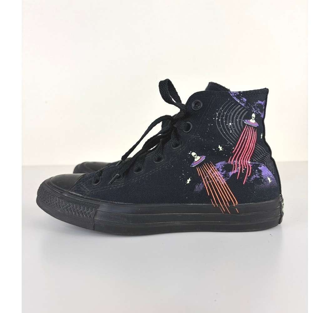 Converse Chuck Taylor Alien UFO Glow in Dark High Top Sneakers Black W6.5 M4.5